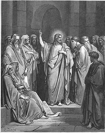 Jesus Preaches in the Synagogue