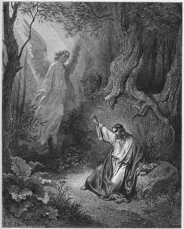 An Angel Appears to Jesus in the Garden