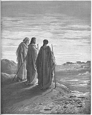 Jesus and Two Disciples Go to Emmaus